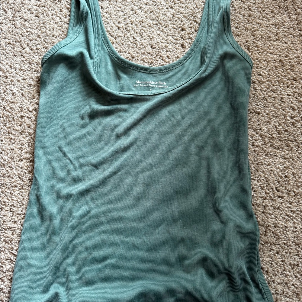 Abercrombie & Fitch Olive Green Ribbed Scoop Tank